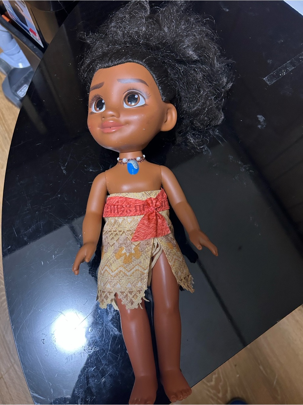 Brown Moana-Style Adventure Doll with Blue Necklace - Kids Toys